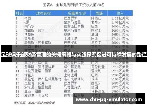 足球俱乐部财务管理的关键策略与实践探索促进可持续发展的路径 足球俱乐部财务管理的关键策略与实践探索促进可持续发展的路径
